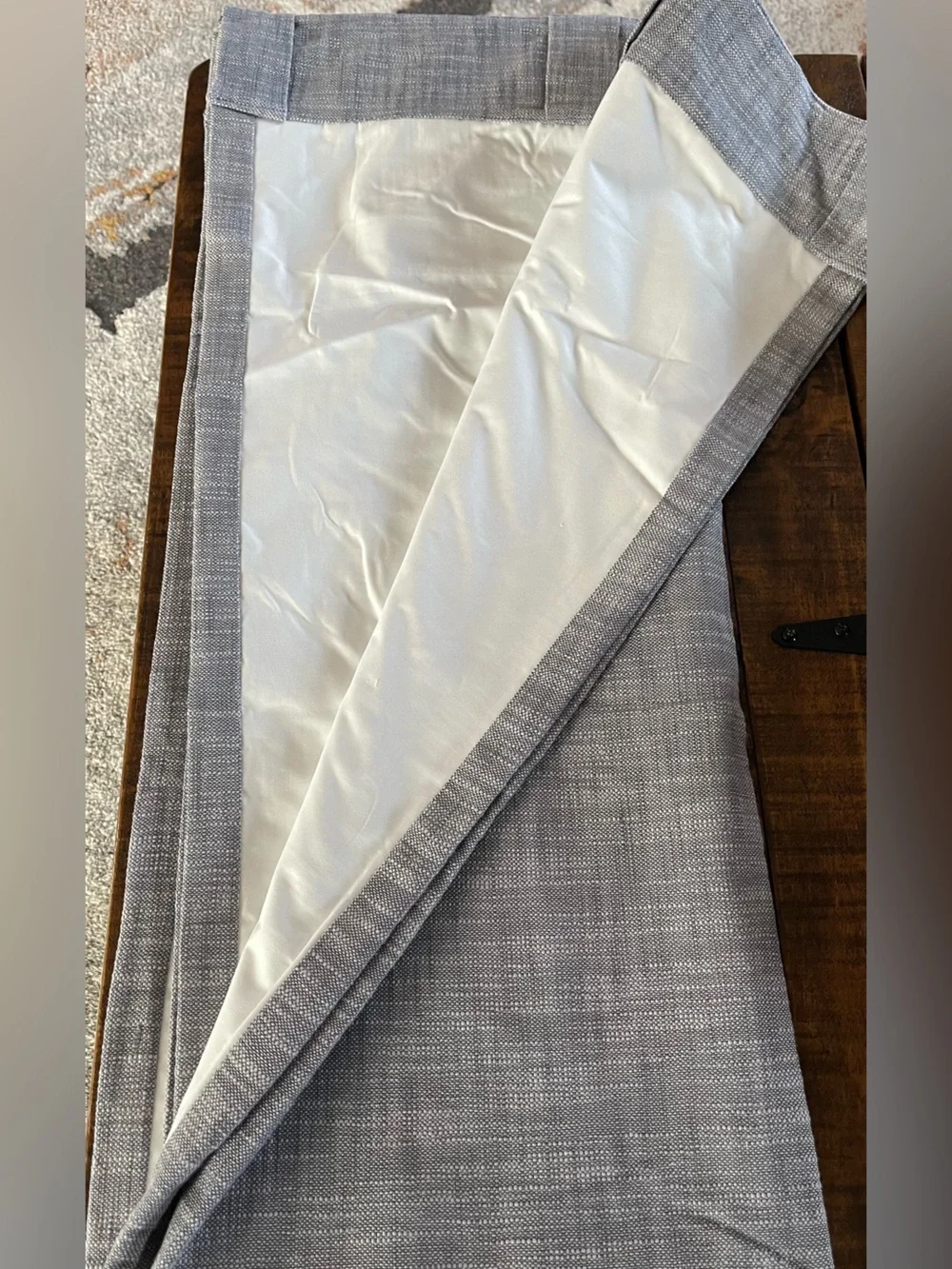 NWOT Quince Textured Cotton Room Darkening Curtain Panel, 48 X 84 (Gray)